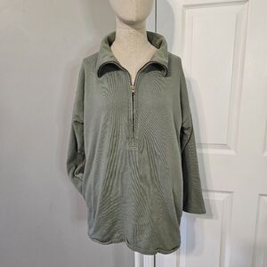 J. Crew Olive Green Half-Zip Pullover Sweatshirt